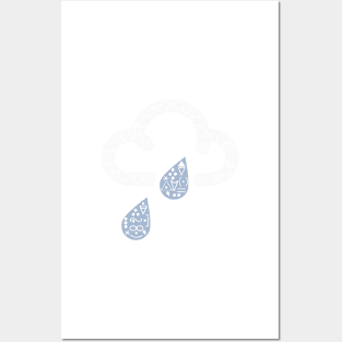 Cloud and rain weather map symbols Posters and Art